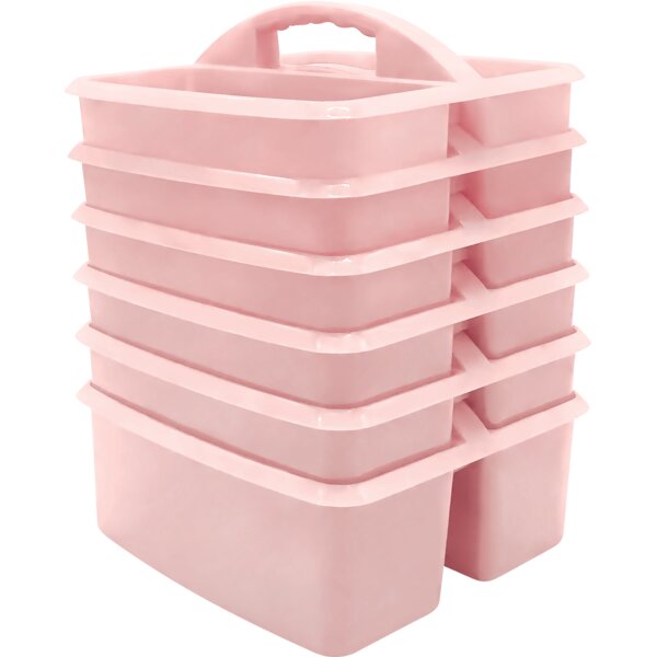 TCR2088662 Light Pink Plastic Storage Caddy 6-Pack Image