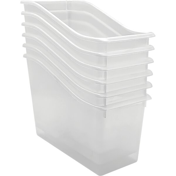 TCR2088673 Clear Plastic Book Bin 6 Pack Image