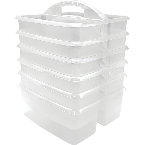 TCR2088674 Clear Plastic Storage Caddy 6 Pack Image