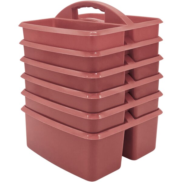 TCR2088744 Deep Rose Plastic Storage Caddy 6-Pack Image