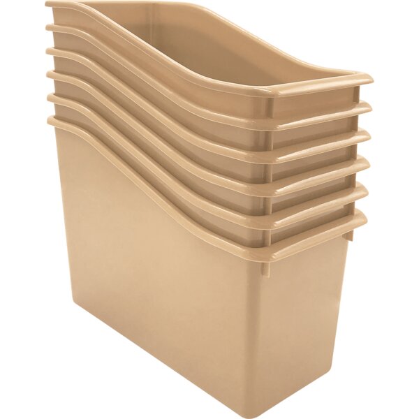 TCR2088751 Light Brown Plastic Book Bin 6-Pack Image