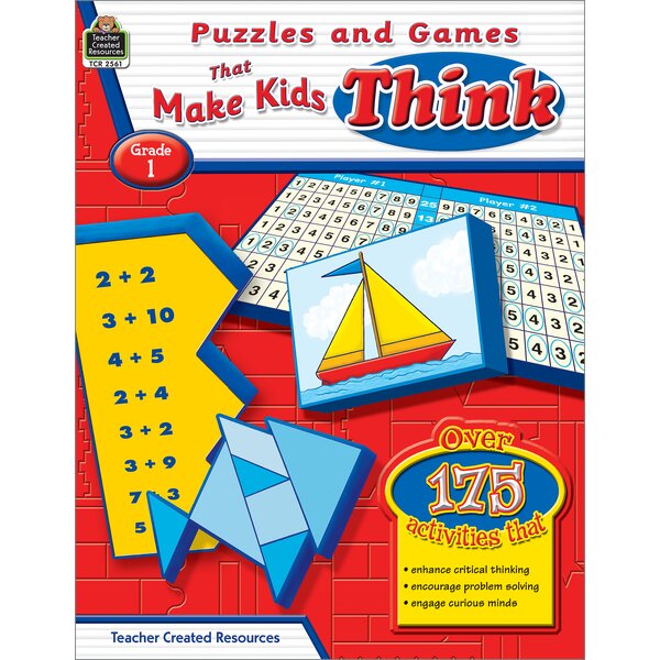 TCR2561 Puzzles and Games that Make Kids Think Grade 1 Image