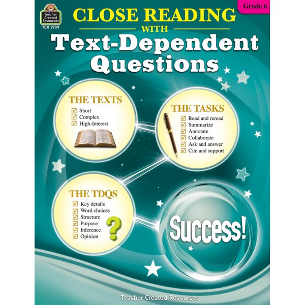 TCR2739 Close Reading Using Text-Dependent Questions Grade 6 Image