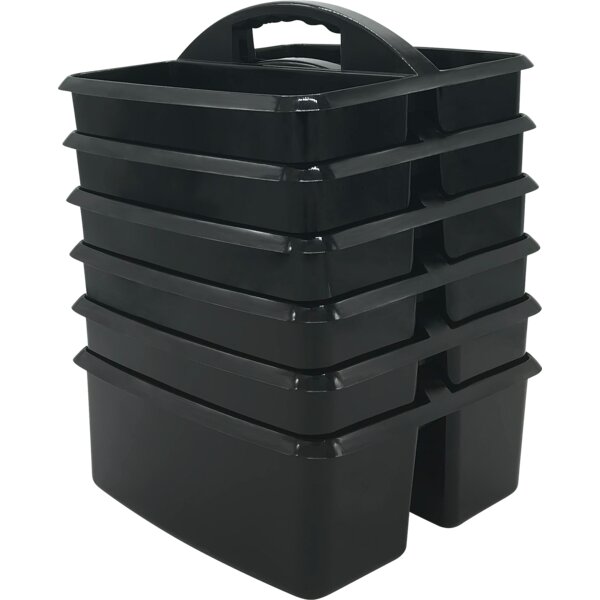 TCR32249 Black Plastic Storage Caddies 6-Pack Image