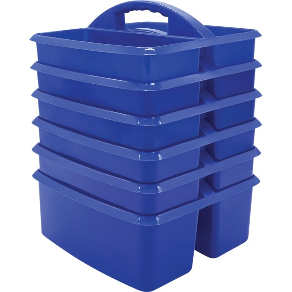 TCR32250 Blue Plastic Storage Caddies 6-Pack Image