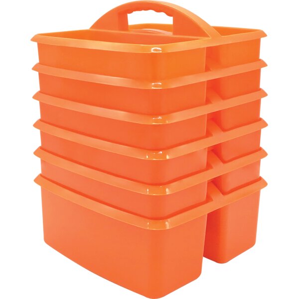 TCR32254 Orange Plastic Storage Caddies 6-Pack Image