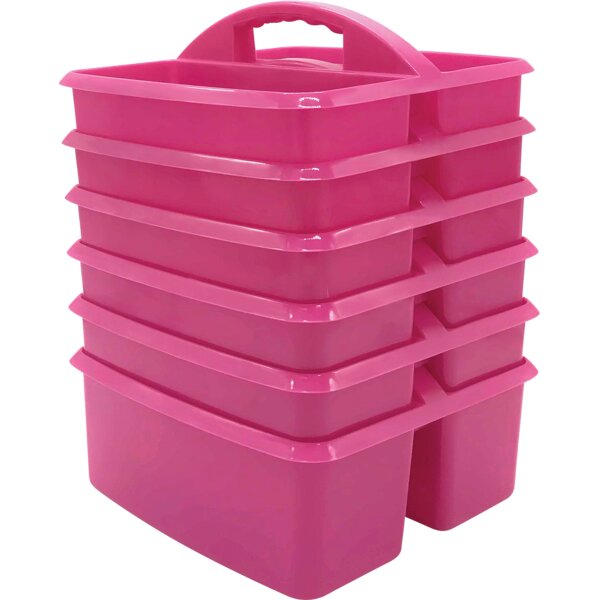 TCR32255 Pink Plastic Storage Caddies 6-Pack Image