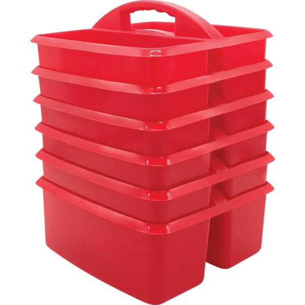 TCR32257 Red Plastic Storage Caddies 6-Pack Image