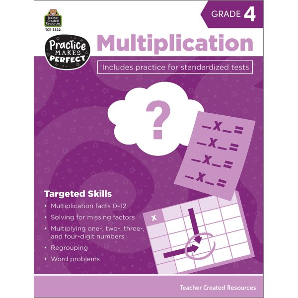 TCR3322 Practice Makes Perfect: Multiplication Grade 4 Image