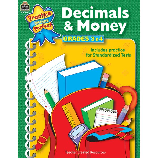 TCR3326 Practice Makes Perfect: Decimals & Money Grades 3-4 Image