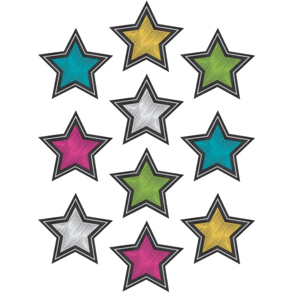 TCR3550 Chalkboard Brights Stars Accents Image