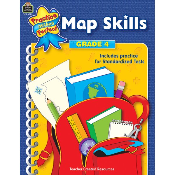 TCR3729 Practice Makes Perfect: Map Skills Grade 4 Image