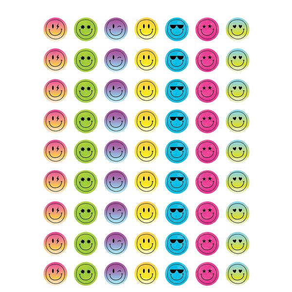 TCR3924 Brights 4Ever Smiley Faces Mini Stickers Image