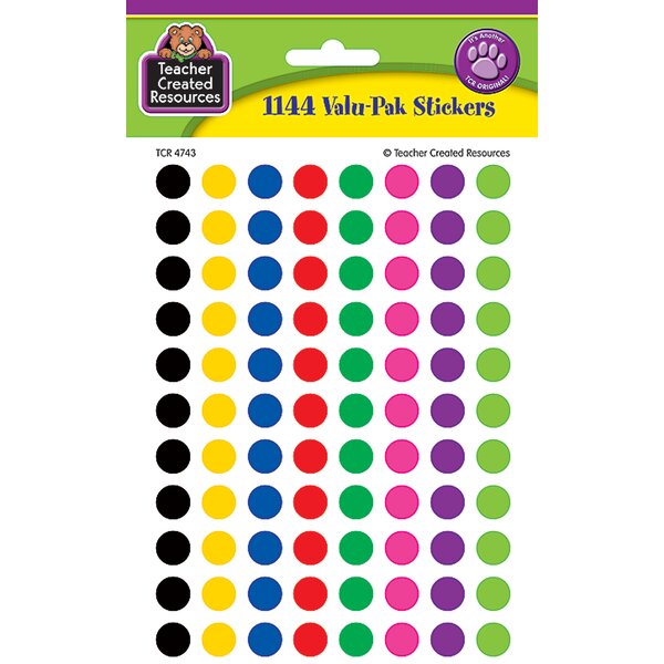 TCR4743 Colorful Circles Mini Stickers Valu-Pak Image