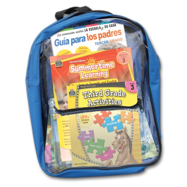 TCR51695 Summertime Learning: Preparing For Third Grade Spanish Backpack Image