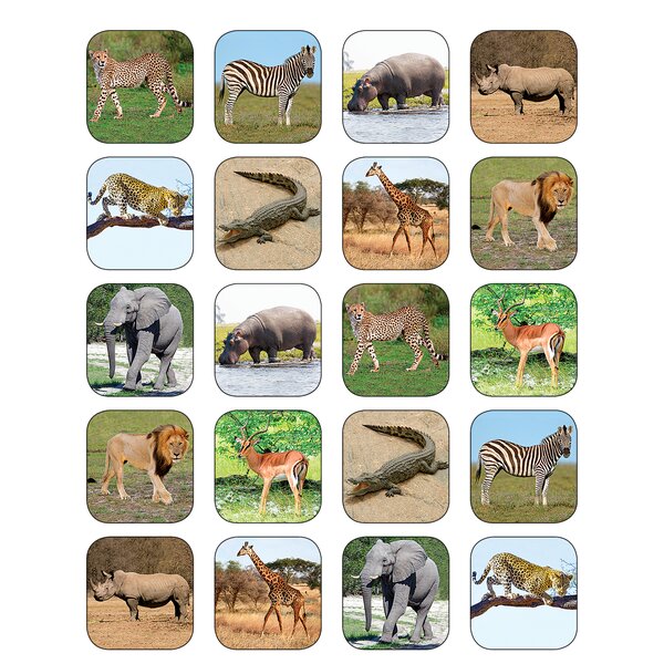 TCR5468 Safari Animals Stickers Image