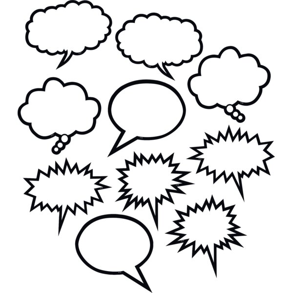 TCR5592 Black & White Speech/Thought Bubbles Accents Image