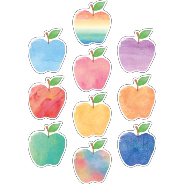 TCR5611 Watercolor Apples Accents Image