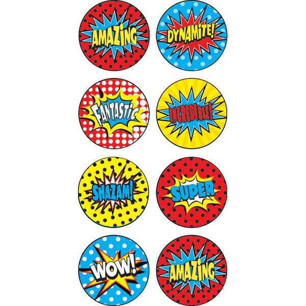 TCR5642 Superhero Mini Stickers Image