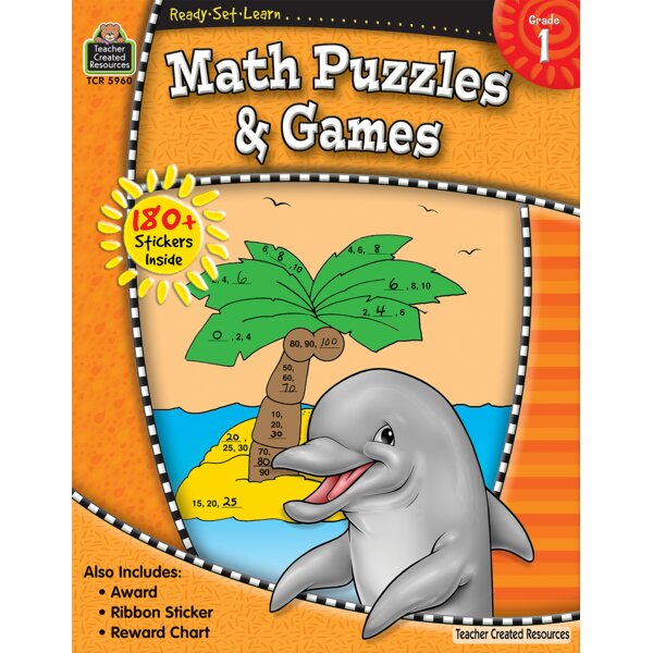 TCR5960 Ready-Set-Learn: Math Puzzles and Games Grade 1 Image