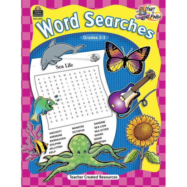 TCR5994 Start to Finish: Word Searches Grade 2-3 Image