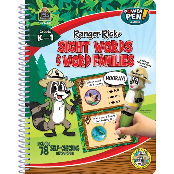 TCR6008 Ranger Rick Power Pen Learning Bk: Sight Words/Word Families Image