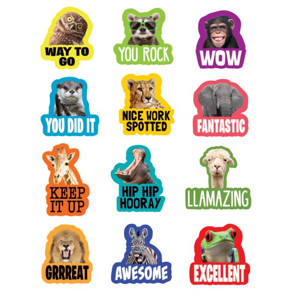 TCR6855 Go Wild Animals Stickers Image