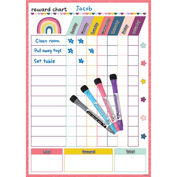 TCR71000 Oh Happy Day Dry-Erase Magnetic Reward Chart Image