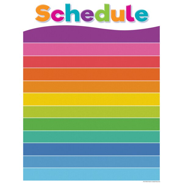 TCR7108 Colorful Schedule Write-On/Wipe-Off Chart Image