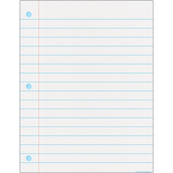 TCR7114 Notebook Paper Write-On/Wipe-Off Chart Image