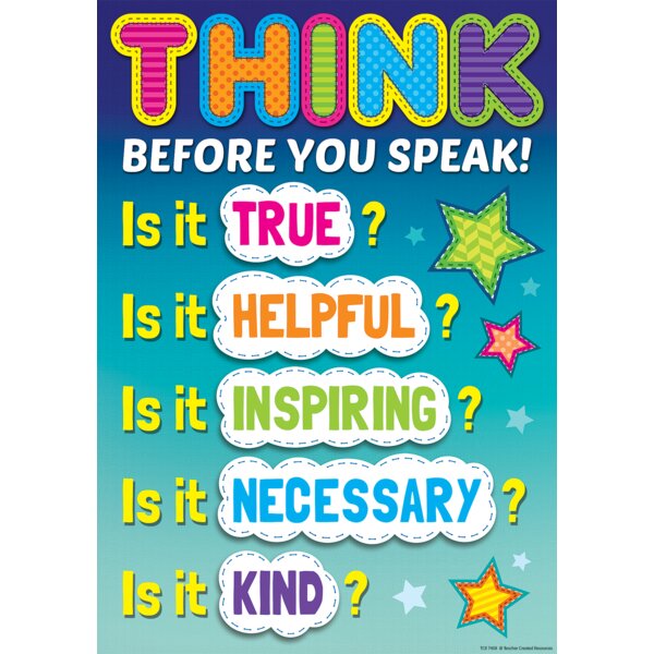 TCR7408 Think Before You Speak Positive Poster Image