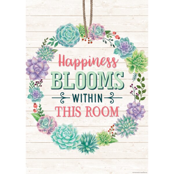 TCR7443 Happiness Blooms Within This Room Positive Poster Image