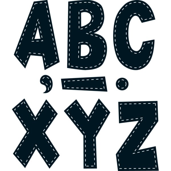 TCR75180 Black Stitch 7" Fun Font Letters Image