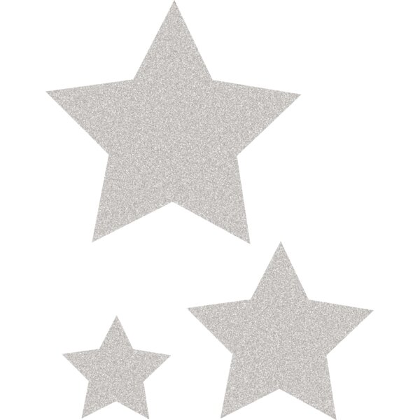 TCR77026 Silver Glitz Stars Accents - Assorted Sizes Image