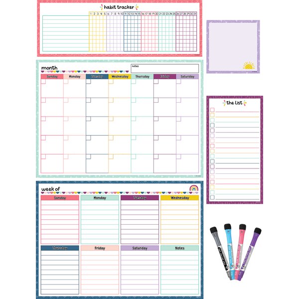 TCR77403 Oh Happy Day Dry-Erase Magnetic Calendar Set Image