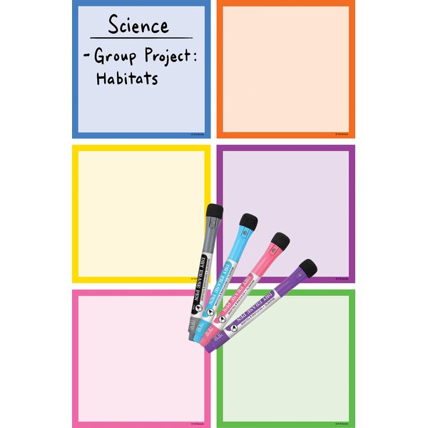 TCR77406 Colorful Dry-Erase Magnetic Square Notes Image