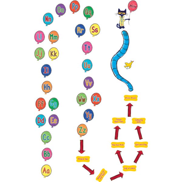 TCR77540 Pete the Cat Alphabet Balloons Sensory Path Image