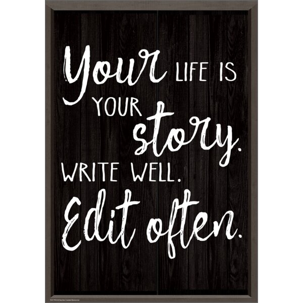 TCR7993 Your Life is Your Story. Write Well. Edit Often. Positive Poster Image