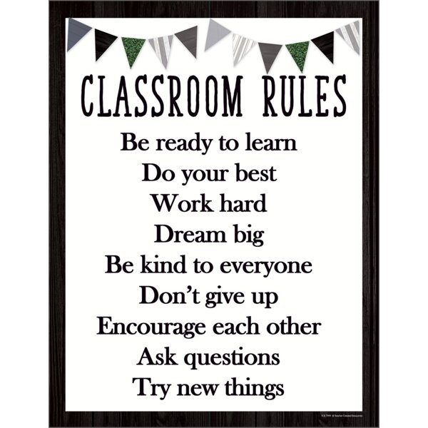 TCR7999 Modern Farmhouse Classroom Rules Chart Image