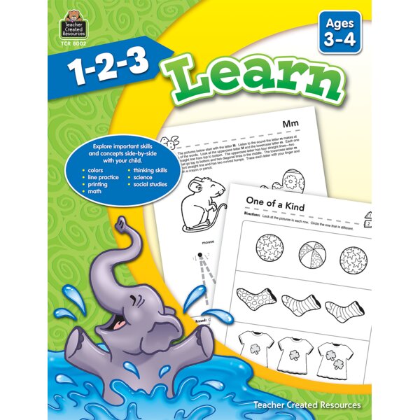 TCR8002 1-2-3 Learn Ages 3-4 Image