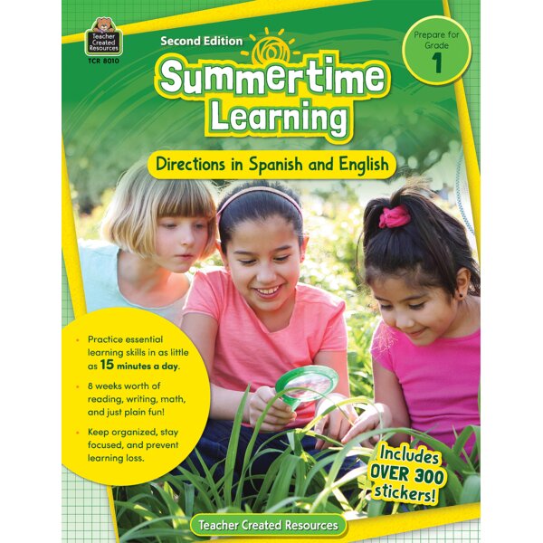 TCR8010 Summertime Learning Grade 1 - Spanish Directions Image