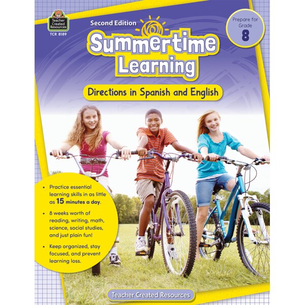 TCR8189 Summertime Learning Grade 8 - Spanish Directions Image