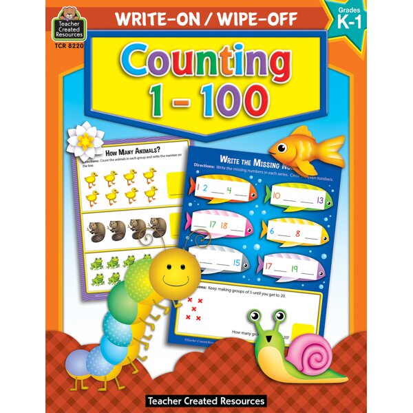 TCR8220 Write-On/Wipe-Off Book: Counting 1-100 Image