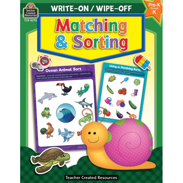 TCR8293 Write-On/Wipe-Off Book: Matching and Sorting Image