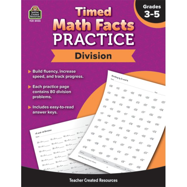 TCR8403 Timed Math Facts Practice: Division Image