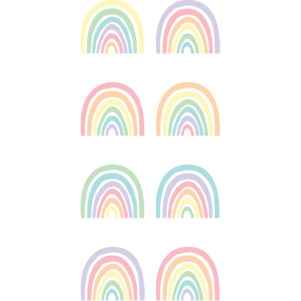 TCR8424 Pastel Pop Rainbows Mini Stickers Image