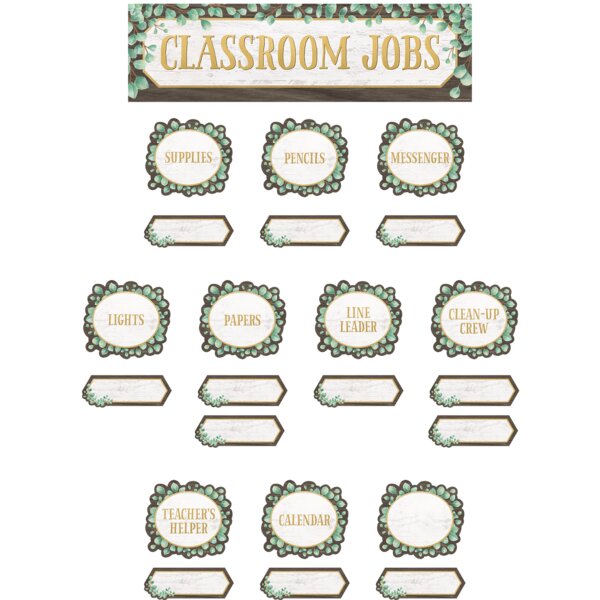 TCR8453 Eucalyptus Classroom Jobs Mini Bulletin Board Image