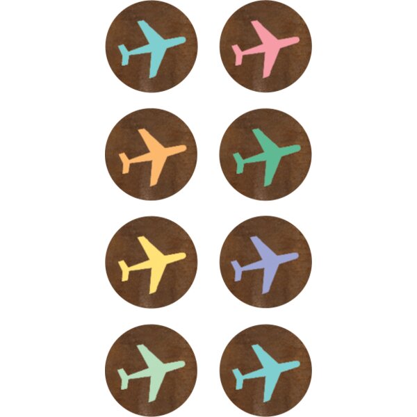 TCR8563 Travel the Map Airplanes Mini Stickers Image