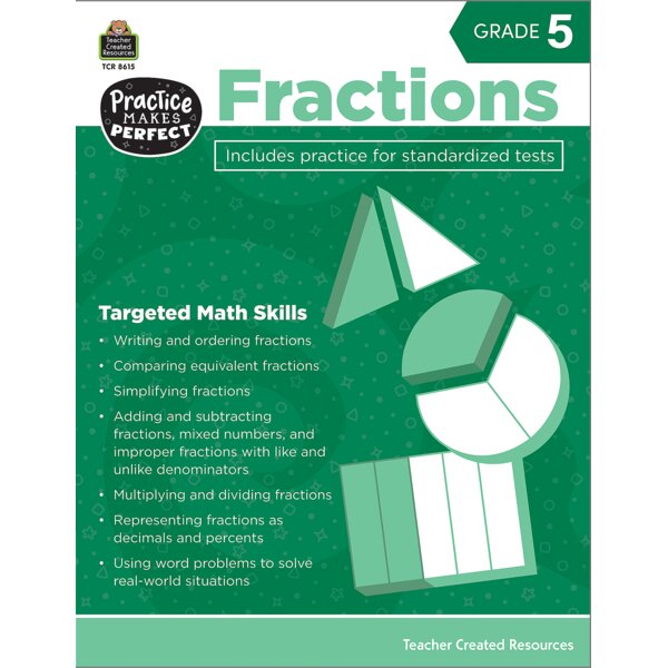 TCR8615 Practice Makes Perfect: Fractions Grade 5 Image