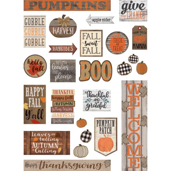 TCR8734 Home Sweet Classroom Happy Fall Mini Bulletin Board Image